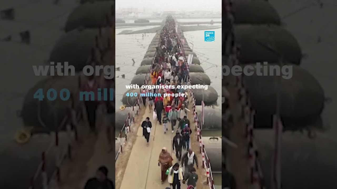 India: Aerial visuals of the world's largest gathering of humanity • FRANCE 24 English
