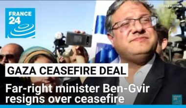 Far-right minister Ben-Gvir hands in resignation over ceasefire • FRANCE 24 English