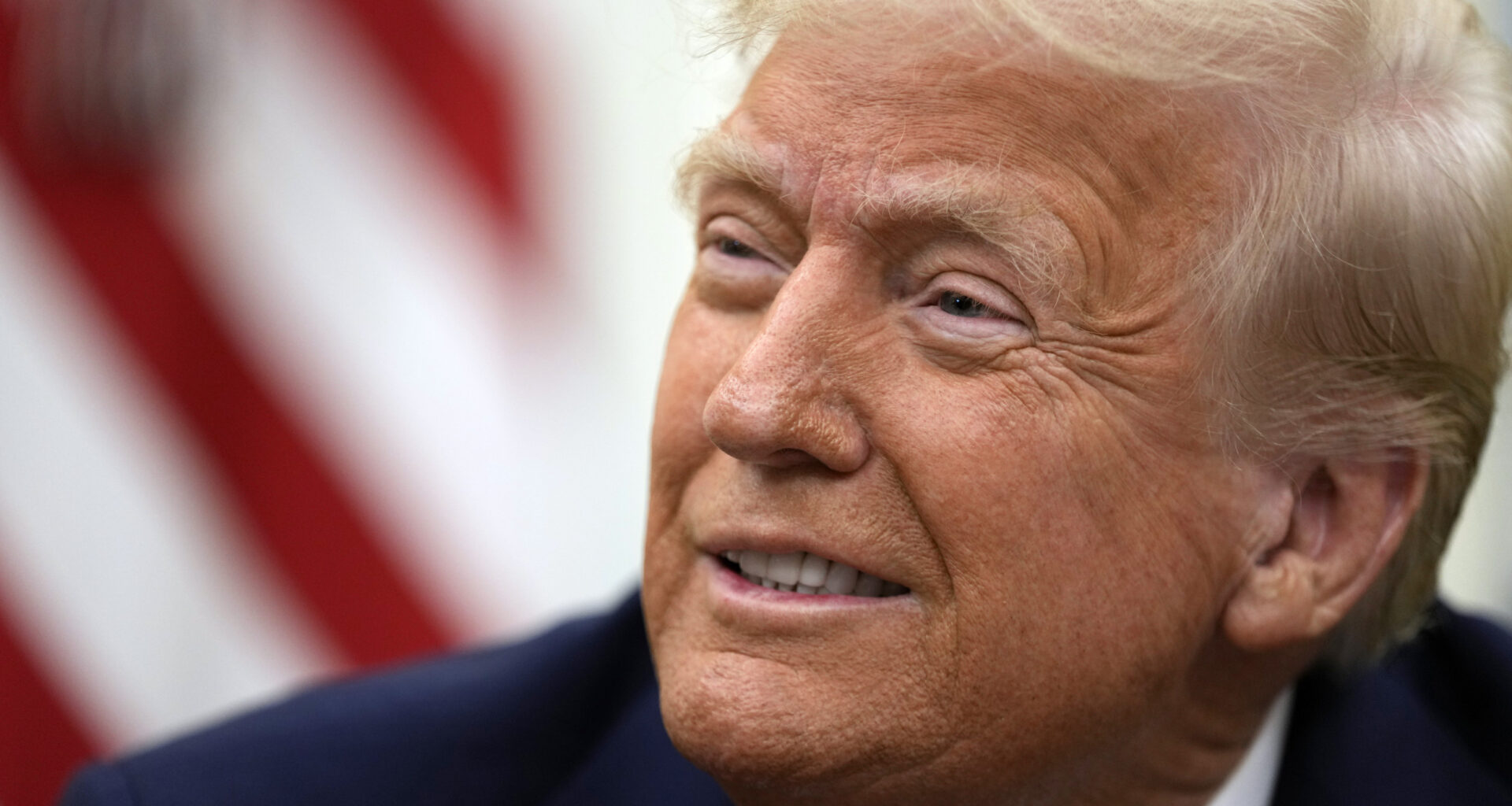 Trump smiling