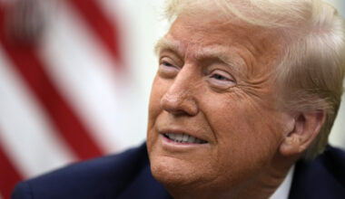 Trump smiling