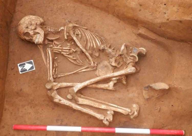 A well-preserved skeleton of a Bronze Age woman was discovered in Kent, U.K. / Credit: SWAT Archaeology