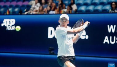 Men's singles match in quarterfinals at 2025 United Cup: Kazakhstan vs. Germany-Xinhua