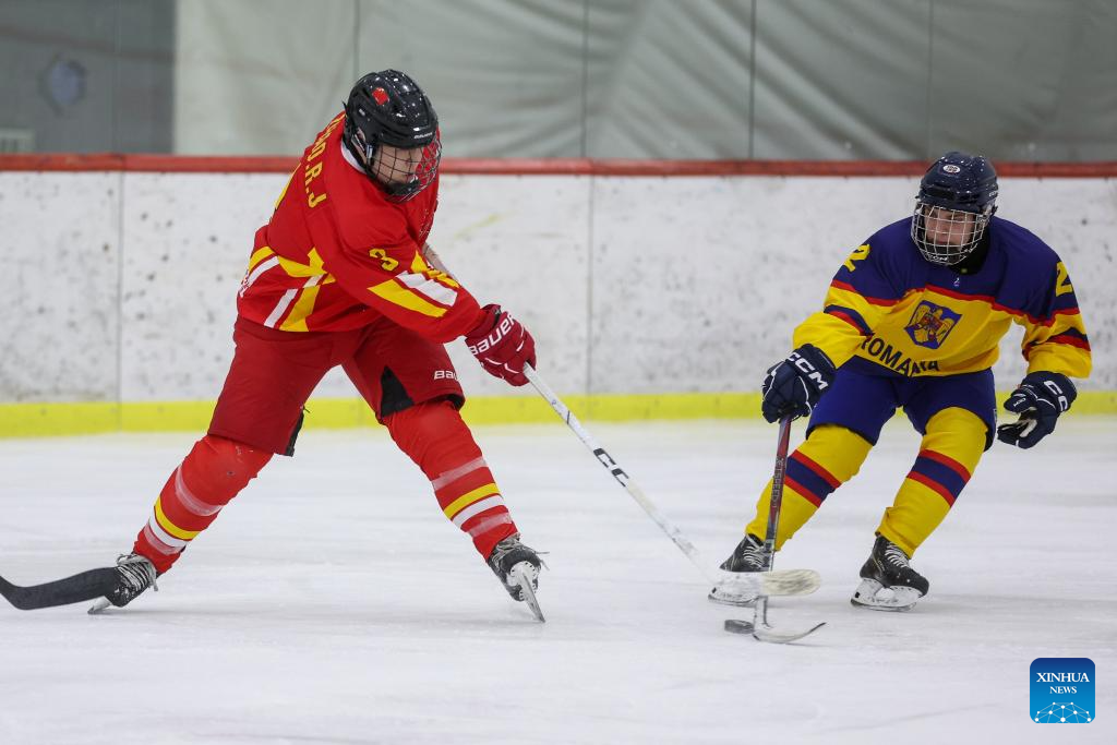 2025 IIHF Ice Hockey U20 World Championship: China vs. Romania-Xinhua