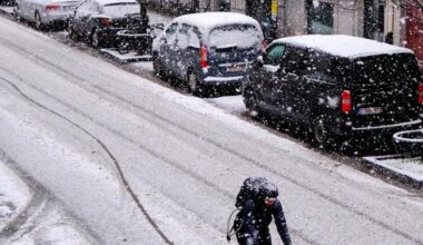snowfall in Brussels, Belgium -Xinhua