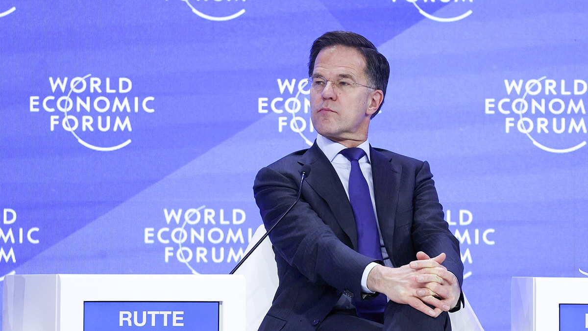 <p> El secretario general de la OTAN, Mark Rutte, asiste a la 55ª reunión anual del Foro Económico Mundial (WEF) en Davos, Suiza, el 23 de enero de 2025 - REUTERS/YVES HERMAN</p>
