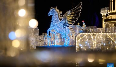Wilanow Royal Garden of Light show held in Warsaw, Poland-Xinhua
