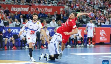 2025 IHF Men's Handball World Championship semifinal: France vs. Croatia-Xinhua