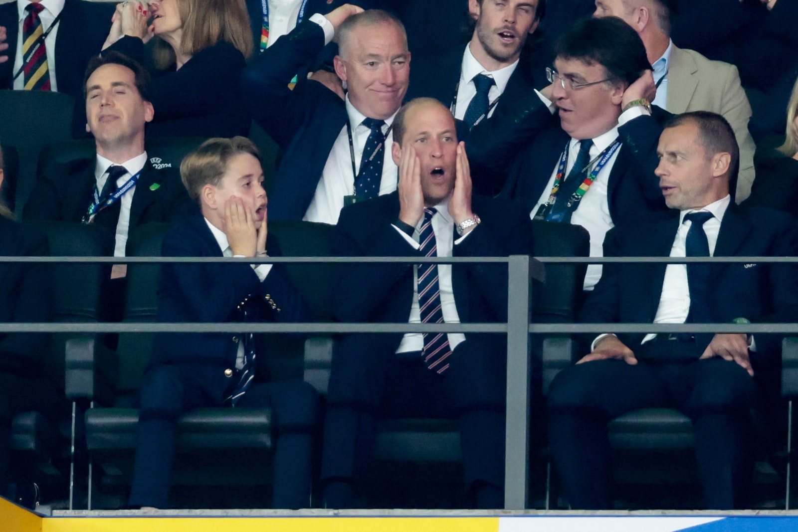 Image may contain Prince William Duke of Cambridge Aleksander Čeferin Prince George of Cambridge and Gareth Bale