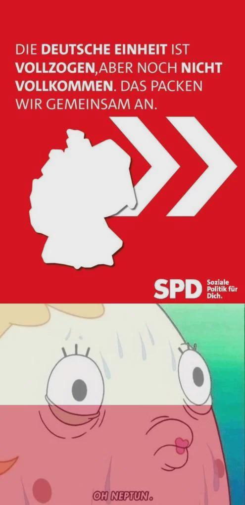 “German unity is achieved but not completed…” with some arrows pointing east