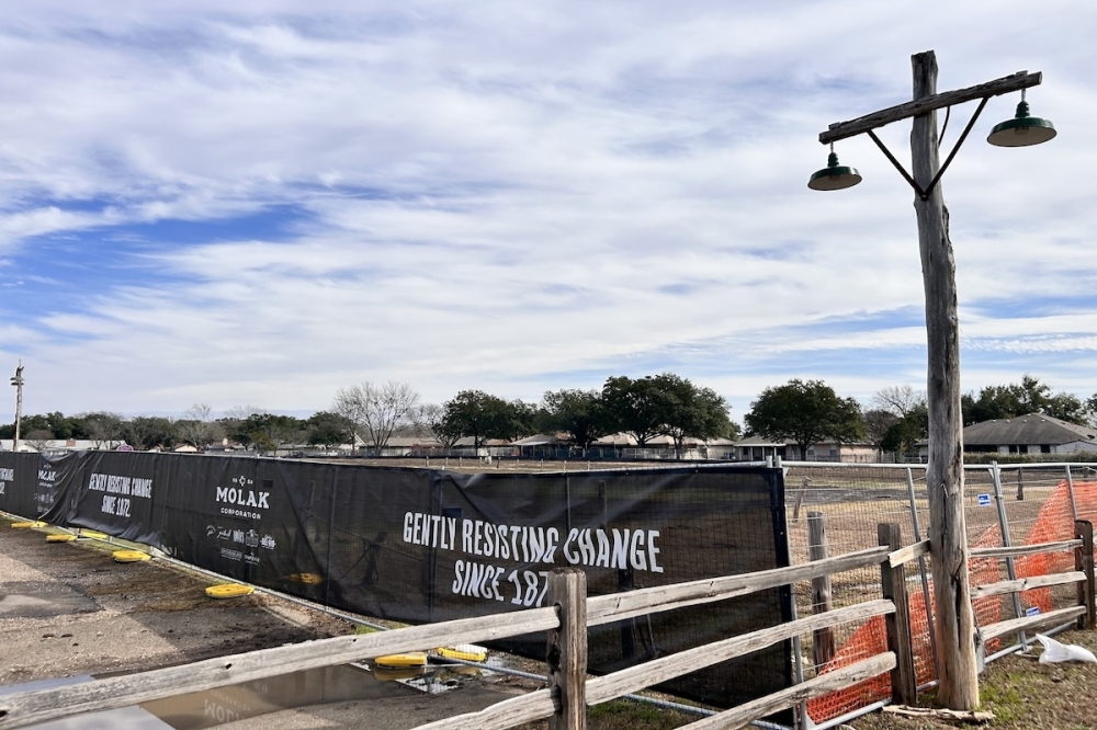 parking lot under construction in Gruene