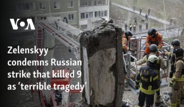 Zelenskyy condemns Russian strike that killed 9 as ‘terrible tragedy’ 