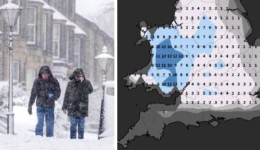 UK snow tracker LIVE: New map shows depth of snow across all regions of Britain tonight | Weather | News