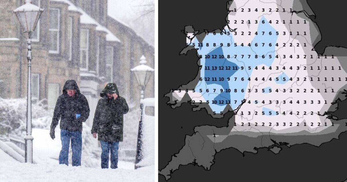UK snow tracker LIVE: New map shows depth of snow across all regions of Britain tonight | Weather | News