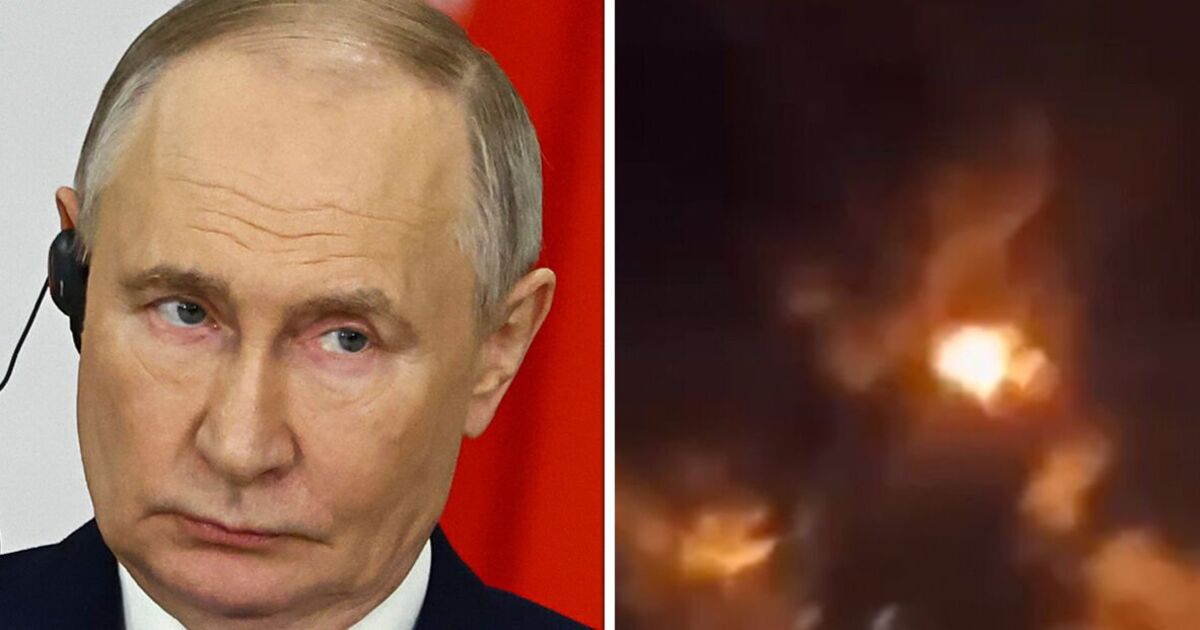Putin hammerblow as drone strike triggers massive inferno at Russian oil depot | World | News