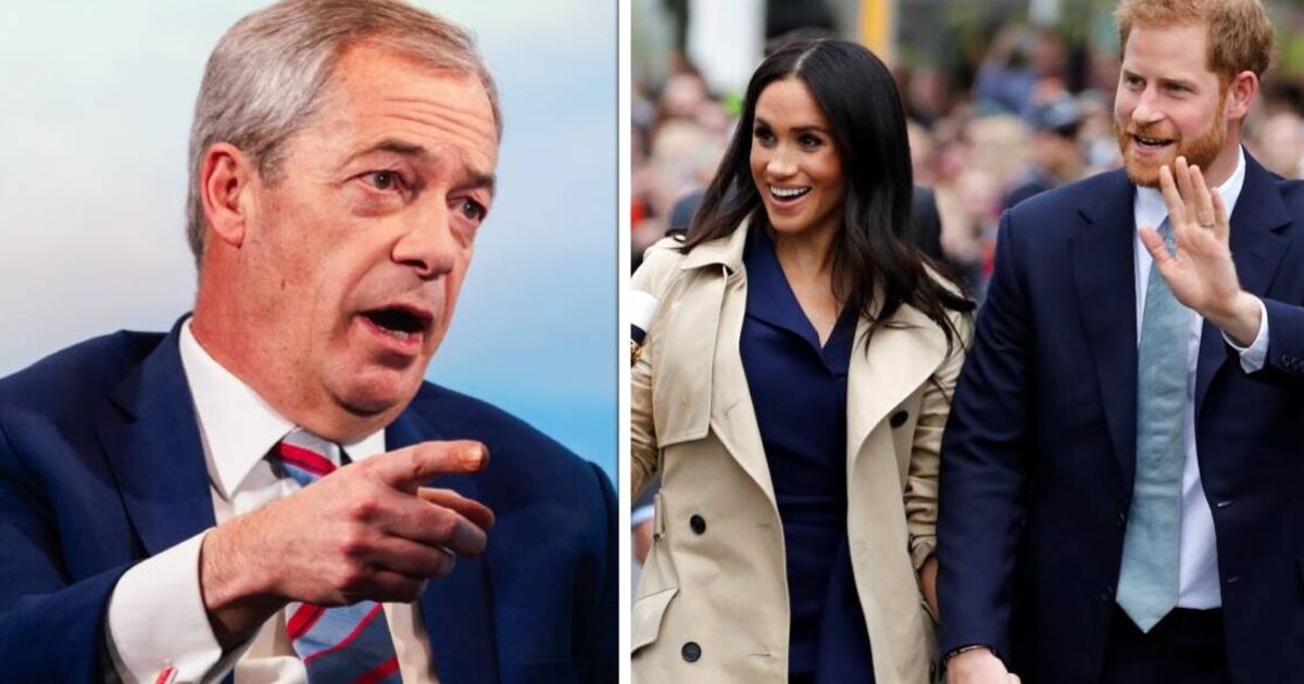Prince Harry and Meghan Markle given brutal nickname by Nigel Farage after event with King | Royal | News