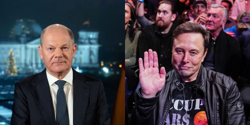 German Chancellor Olaf Scholz Responds to Elon Musk's Support of AfD
