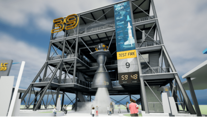 Experience the thrill of NASA’s new rocket test fire simulation at Kennedy Space Center