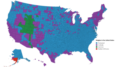 [OC] Religion in the U.S. by county