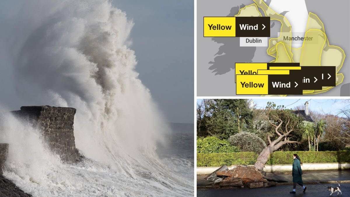 Fresh weather warnings issued as Storm Herminia batters UK with 80mph winds and heavy rain