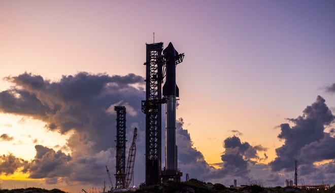 SpaceX Starship stands stacked and ready for its fifth flight test from Boca Chica, Texas. Soon, this could be a sight at Kennedy Space Center's Pad 39A. Photo from SpaceX.