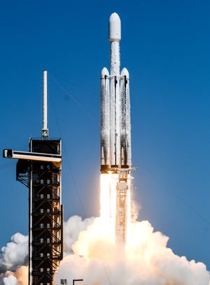 A SpaceX Falcon Heavy rocket lifts off from Kennedy Space Center, FL Monday, October 14, 2024 carrying the Europa Clipper spacecraft for NASA. Craig Bailey/FLORIDA TO2AY via USA TODAY NETWORK