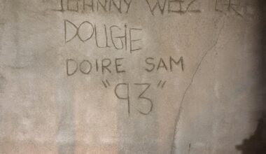 Can we find who wrote this in 1993 "EOIN, Jonny woz ere DOUGIE DOIRE SAM 93" on a wall in a house in Portrush in the back garden