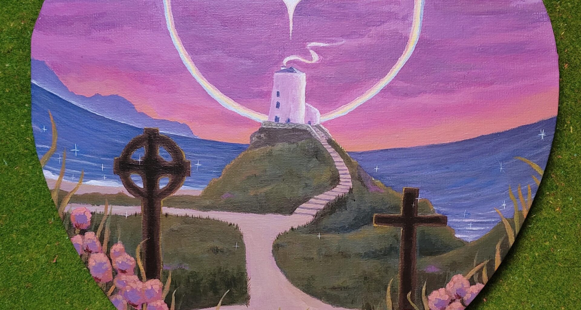 Dydd Santes Dwynwen Hapus! My first acrylic painting is of my favourite place, Ynys Llanddwyn :)
