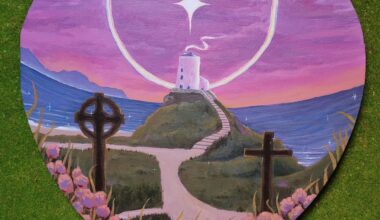 Dydd Santes Dwynwen Hapus! My first acrylic painting is of my favourite place, Ynys Llanddwyn :)