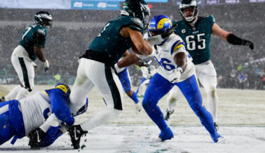Rams vs. Eagles score, live updates: Philadelphia, Los Angeles face off in snowy divisional round playoff battle