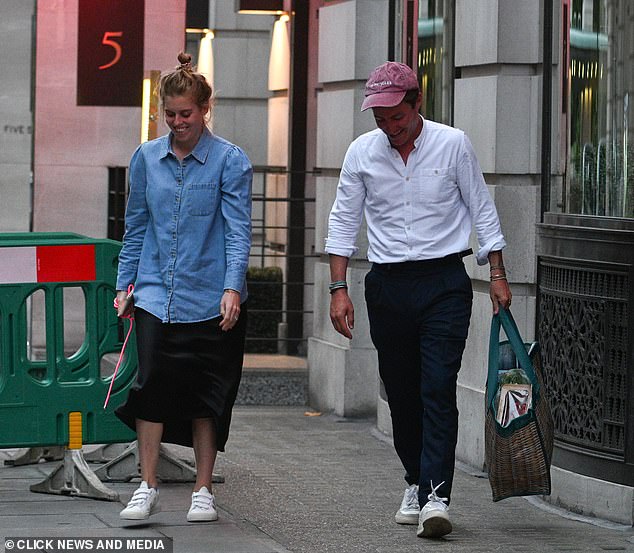 Beatrice kept it casual for her walk in Mayfair