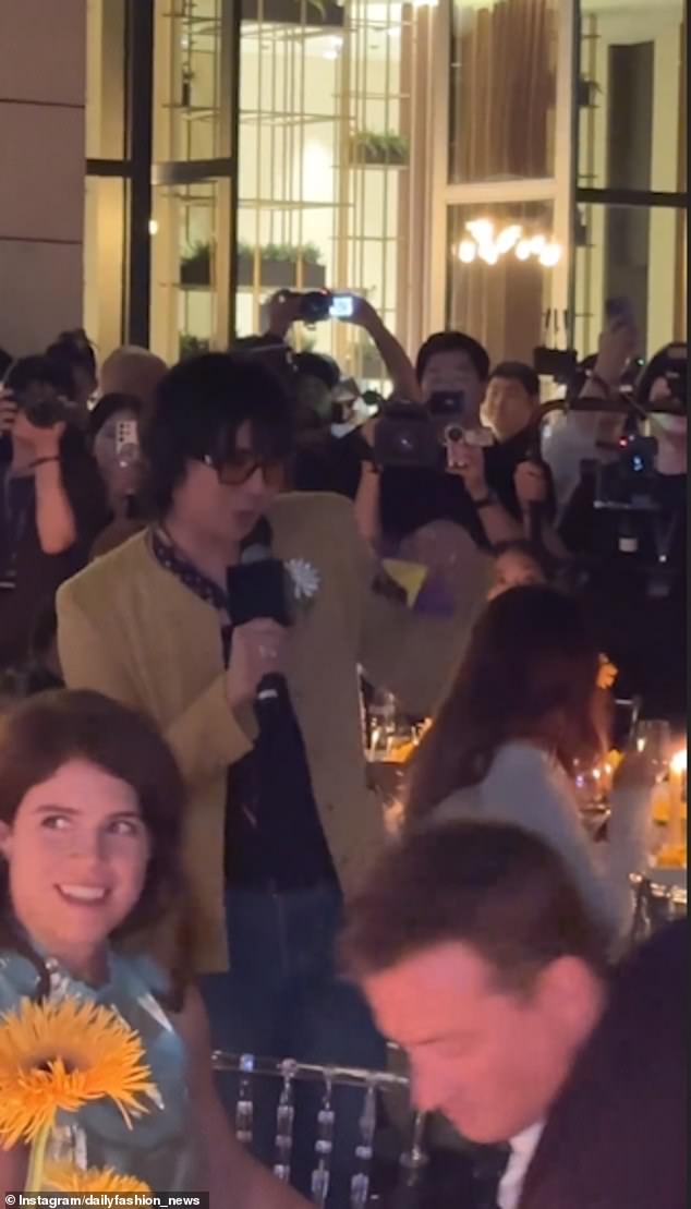 The King's niece (pictured left), 34, is thought to have attended the glamorous occasion to mark Nothing but a 'G' Thang: The Art and Archive of G-Dragon on Monday, in Seoul