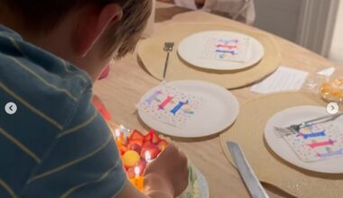 The mother of Princess Beatrice's stepson has shared a collection of sweet photographs from her birthday celebrations - including her son helping with the cake