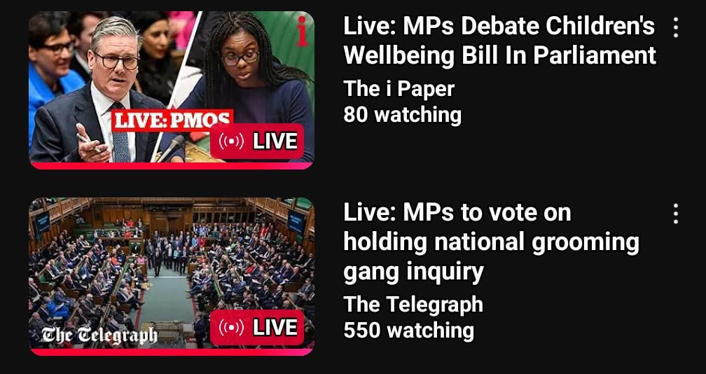 The Telegraph lies about the bill being debated in Parliament via their live YouTube channel