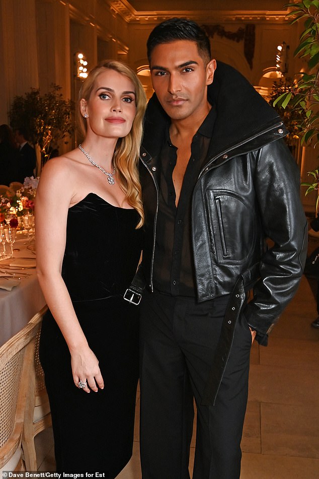 Lady Kitty Spencer pictured with the fashionista Rahi Chadda (R)