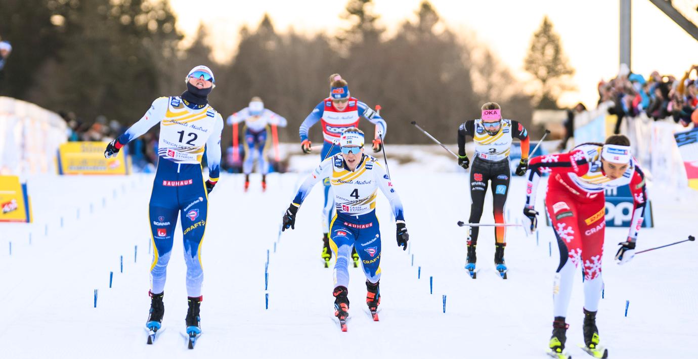 Dubbelt svenskt på pallen – men Skistad vann