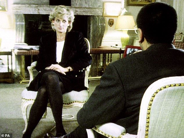 The late Princess of Wales during her interview with BBC's Martin Bashir back in 1995