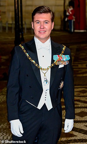 Prince Christian put on a handsome display in white tie as he made what is thought to be his first appearance at the event