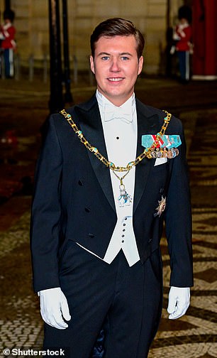 Prince Christian put on a handsome display in white tie as he made what is thought to be his first appearance at the event