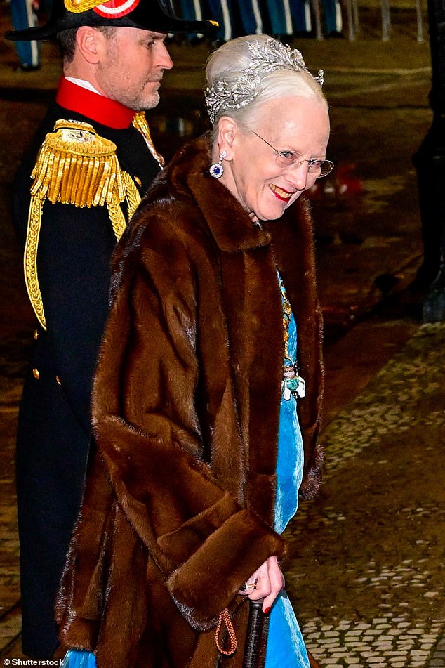 Last year, Queen Margrethe (pictured), 84, announced her shock abdication in her New Year's Eve address to the nation, marking the end of her era as Europe's longest-serving monarch. She hosted that year's gala before her son succeeded her as the country's monarch on January 14, 2024