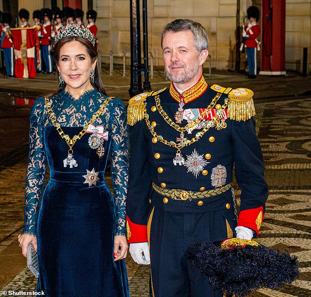 Queen Mary was all smiles as she attended the event at Amalienborg Palace