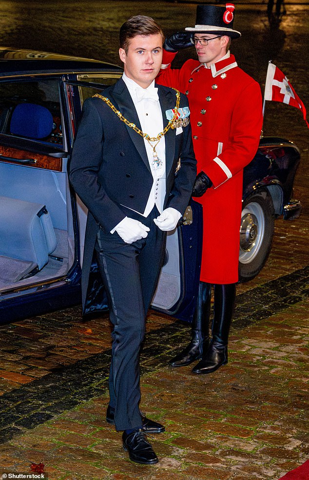 Crown Prince Christian looked charming as he stepped out at the event this evening