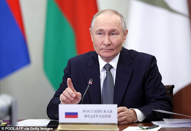 The mission rehearsals will coincide with the third anniversary of Russia's illegal invasion of Ukraine next month (pictured: Russian president Vladimir Putin)