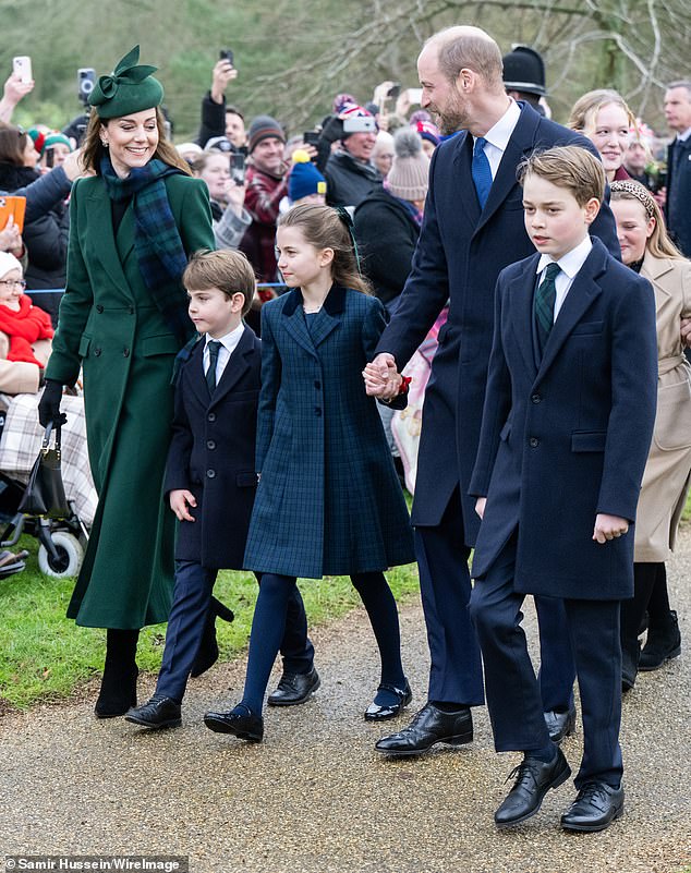 The Princess of Wales’s former school Marlborough College has been chosen for all three of her children (pictured together last year), according to insiders
