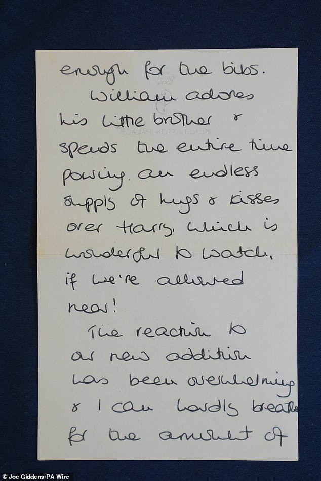 Diana said the sweet display was 'wonderful to watch, if we're allowed near!' Pictured: Notes sold at auction
