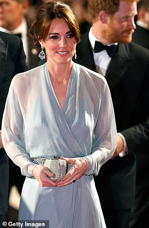 Kate's stunning ice blue Jenny Packham gown was worn with the Robinson Pelham pagoda earrings