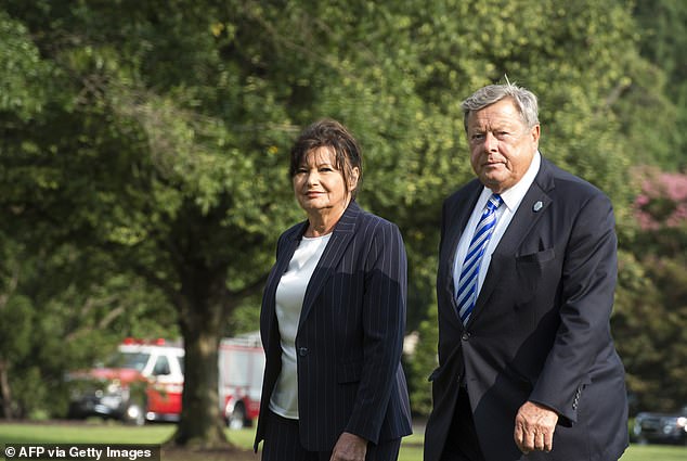 Her mother Amalija (left) and her father Viktor (right), seen at the White House in 2018, worked at a clothing manufacturer and a car dealership, respectively