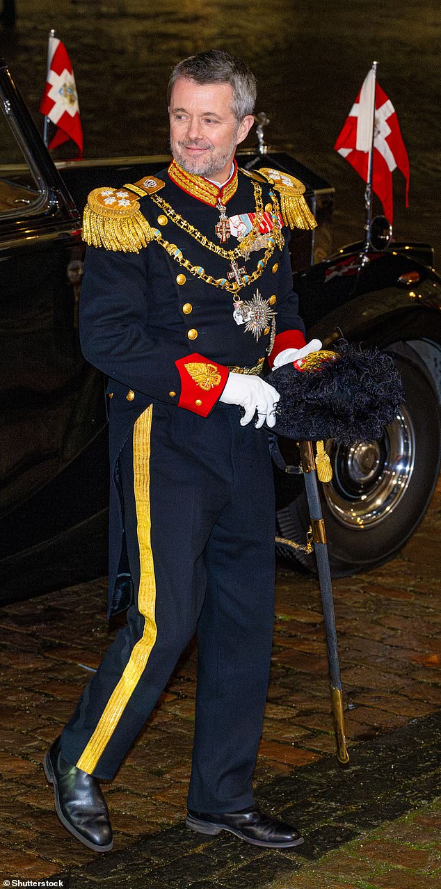 King Frederik attending the annual New Year's dinner in Copenhagen on January 1, 2025