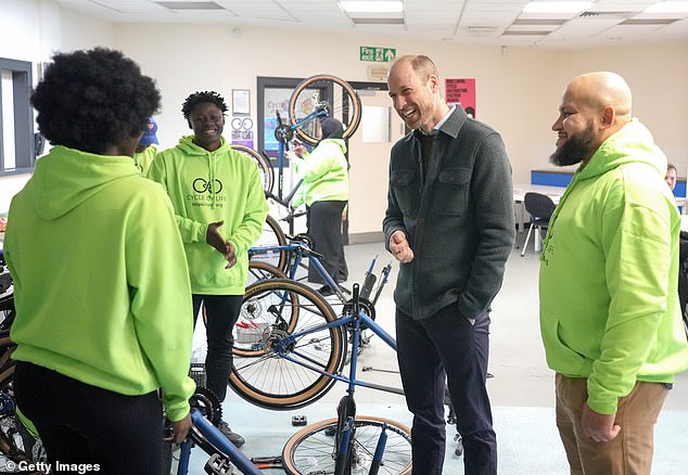 William appeared cheerful as he chatted with young participants at the charity's centre in Toxteth