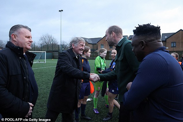 William was cheered on by Liverpool legend Sir Kenny Dalglish and shook hands after the game