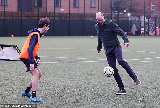 The teenagers were clearly not intimidated to meet a member of the royal family, as they were keen to show him a good game